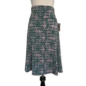 NEW LuLaRoe Azure Skirt Womens size XS pink green Aztec tribal skater skirt NEW